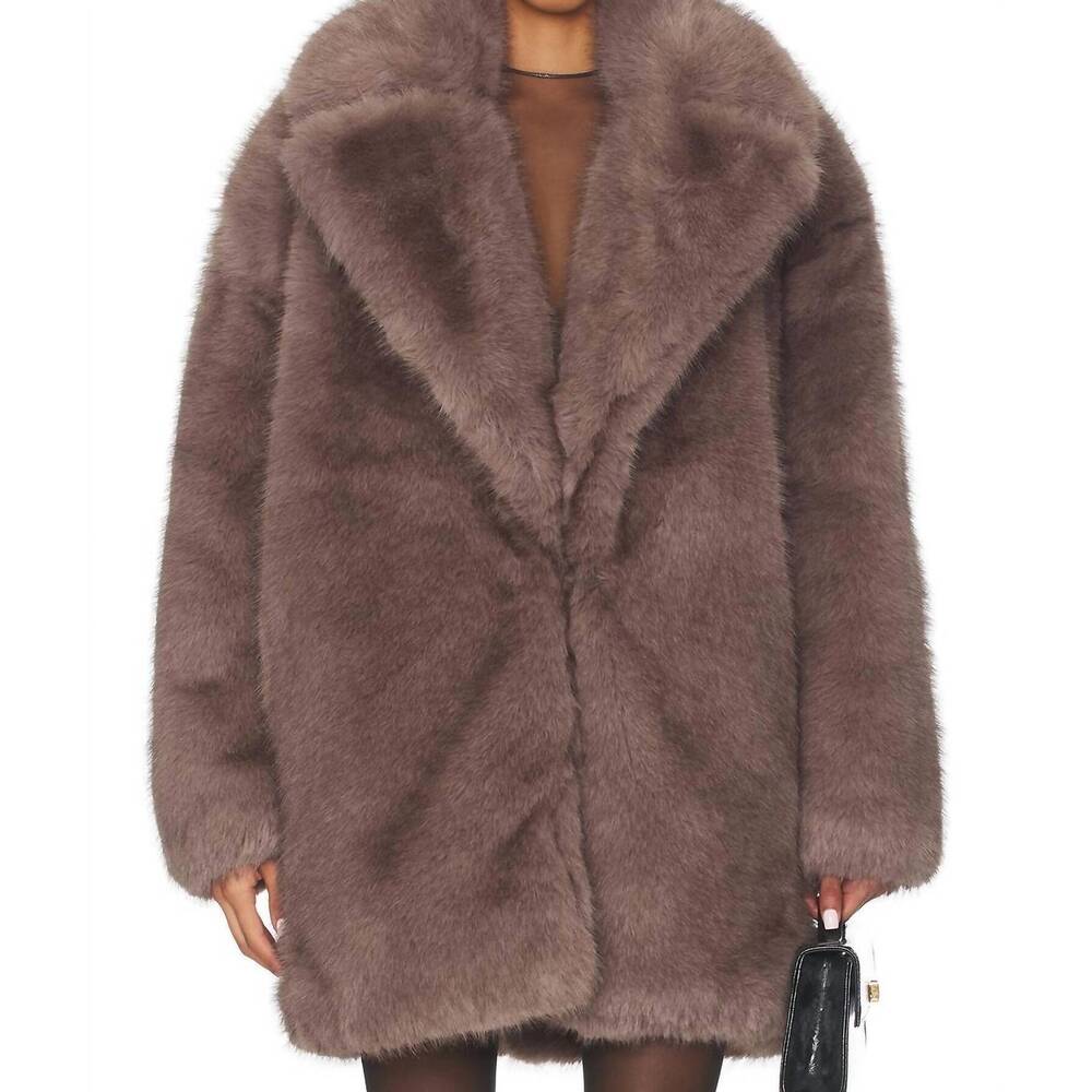 NEW RONNY KOBO fonzee coat in grey brown